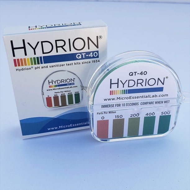 Cinta de prueba desinfectante cuaternario Hydrion QT-40, rollo de 15 pies