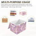 thumbnail image 6 of Yayeee Collapsible Cube Storage Bin with Lid Fabric Closet Decorative Basket with Handles, Pastel Pink Marble Pattern, 6 of 7