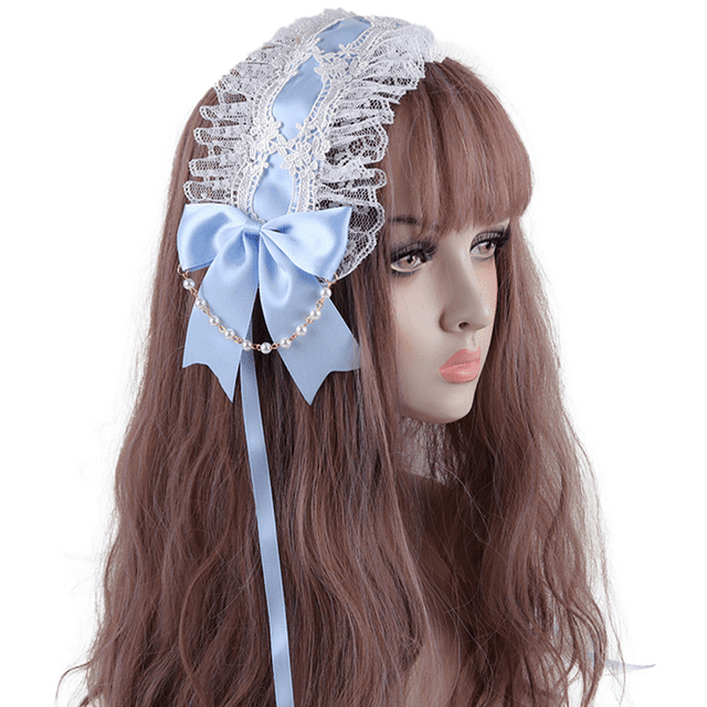 Diadema de encaje Lolita Maid Rose flor tocado adornos cinta Vintage accesorios para el cabello fiesta