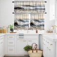 thumbnail image 3 of Ocean Beach Wave Kitchen Curtains Valances and Tiers Set of 3 Impressionist Oil Painting Style Tier Curtains and Valance with Rod Pocket for Small Windows, 27.5"x24", 3 of 9