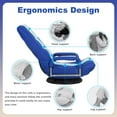 thumbnail image 2 of YRLLENSDAN 360° Swivel Floor Gaming Chair with Adjustable Backrest and Arms, Blue, 2 of 7