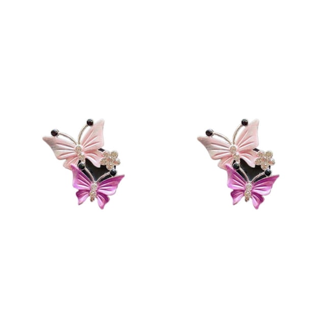 Sidaley Car Air Freshener Vent Clip Insect Ornament Rhinestone Vehicle Clips Exquisite Automotive Shape Fragrance Replacement Rosa 2piezas