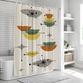 thumbnail image 6 of Sage Green Boho Shower Curtain, Waterproof Shower Curtains for Bathroom, Geometric Bohemian Color Block Washable Fabric Bathtub Curtain Set Bath Decor with 12 Hooks Long 72"x84", 6 of 8