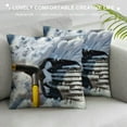 thumbnail image 3 of snow Graphic Decorative Men Women Boy Girl Room Cushion Throw Pillow Cover for Home Couch Living Room Bed Sofa   Pillowcase 冬季 Pillow Case 1PC, 3 of 5