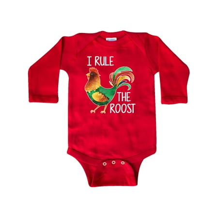 

Inktastic Farmer I Rule The Roost Rooster Gift Baby Boy or Baby Girl Long Sleeve Bodysuit