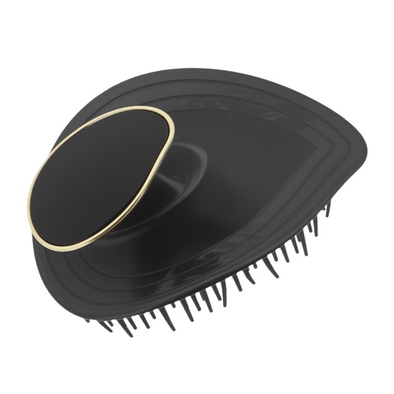 Unique Bargains 1 Pc Hair Brush Leaf Shape Scalp Scrubber Black