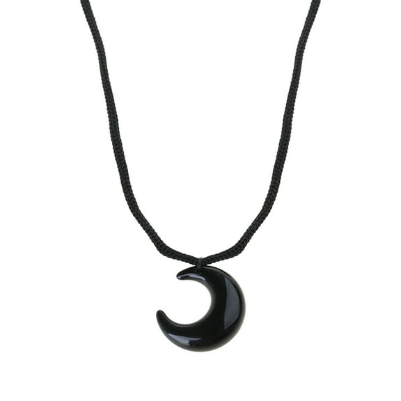 UNTERING Necklace Resin Moon Necklace Black/Colorless Moon Pendant Necklace Jewelry New Chinese Simple Clavicle Chain Women Men