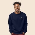 thumbnail image 3 of Dalix Panda Embroidered Fleece Crewneck Long Sleeve Sweatshirt Mens in Navy Blue 2XL XX-Large, 3 of 5