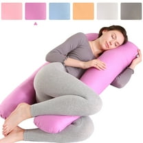 TOPCHANCES Pregnancy Pillow, U Shaped Full Body Maternity Pillow for Side Sleeping with Removable Cover, 120x60cm, Purple