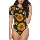 thumbnail image 1 of Balery Sunflowers And Bww Body de cuello redondo de manga corta para mujer Tops de manga corta Tops básicos-XX-Large, 1 of 7