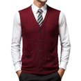 thumbnail image 5 of nsendm Men's Sweater Vests,Men's Wool Blend Knit V-Neck Sweater Vest Sleeveless Pullover, 5 of 5