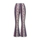 thumbnail image 3 of Pantalones acampanados elásticos de cintura alta con estampado bohemio para mujer, pantalones acampanados rectos informales y adelgazantes con estampado floral retro, 3 of 7