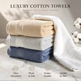thumbnail image 3 of 100% Cotton Bath Towels Set of 2, Super Absorbent Quick-Dry Combed Turkish Cotton Large Spa Towels for Home Gym, 3 of 6