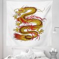 thumbnail image 1 of Dragon Tapestry, Mythical Fiery Character Cultural, Fabric Wall Hanging Decor for Bedroom Living Room Dorm, 5 Sizes, Mustard Vermilion Brown, by Ambesonne, 1 of 1