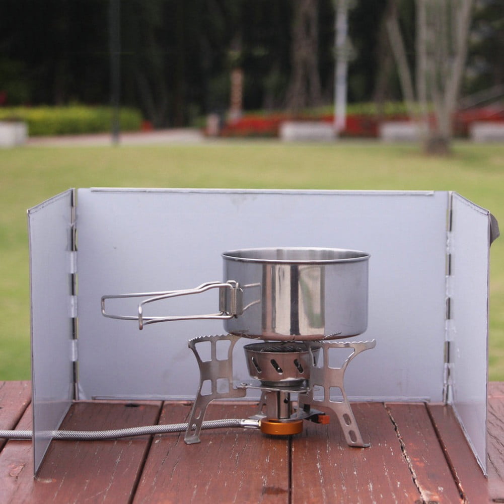 Splihome Camping Stove Windshield Stainless Steel Stove Plates Foldable Gas Stove Plates
