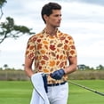 thumbnail image 3 of Balery Autumn Leaves 2 Camisa Polo de Hombre con Estampado, de Manga Corta y Tejido Medio, Camisa Tipo Golf Polo-4X-Large, 3 of 6