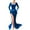 Blue, variant on Women'S Long-Sleeved V-Neck Temperament Slim High-Waisted Gloves Vintage Dress,Velvet Bridesmaid Dresses for Women 2025 Mermaid Ruched Sweetheart Prom Formal Evening Gown with Slit