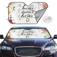 thumbnail image 3 of Lsque Home Sweet Home Floral Car Windshield Sun Shade | Accordion Folding Style Auto Shade for Car Truck SUV Van | Blocks UV Rays Sun Visor Protector | Medium, 3 of 7