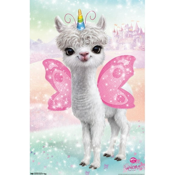 Animal Club - Lama Unicorn Wall Poster, 22.375" x 34"