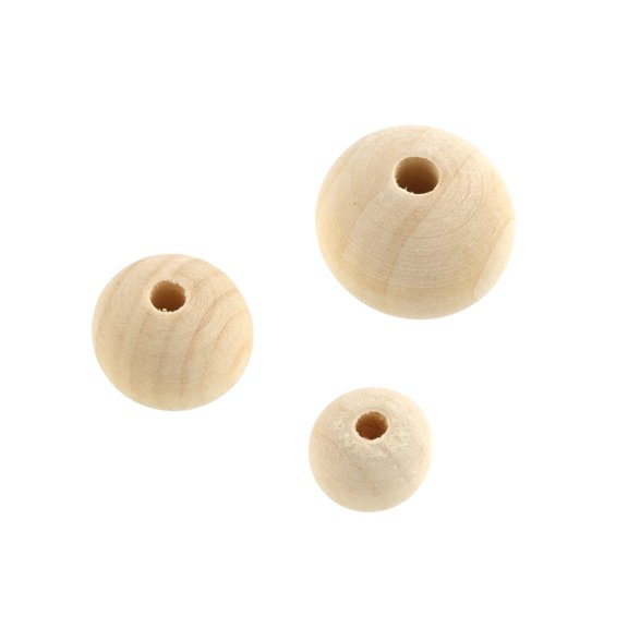 Wood Mix Round Craft Beads by Bead Landing