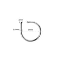 thumbnail image 5 of QQTDFG 10 Pcs Surgical Steel Nose Rings D Shaped Nostril Piercing Conch Helix Piercings-Silver-18G(1.0mm)-10mm, 5 of 9