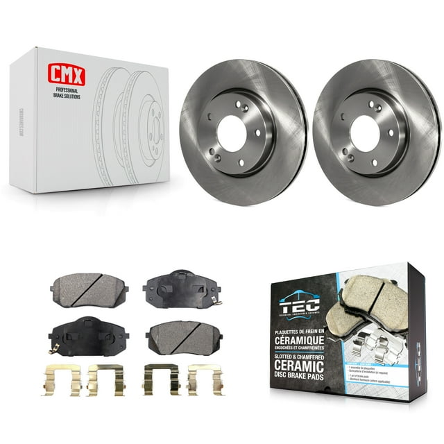 Transit Auto - Kit de Disques de Frein avant et Plaquettes en Céramique pour 2010-2012 Kia Rondo K8T-100388