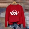 thumbnail image 5 of Tejiojio Valentine's Day Sweatshirts Red Heart Sweater for Women Round Neck Printed Sweatshirt Long Sleeved Top, 5 of 8