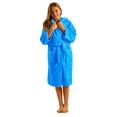 thumbnail image 4 of Kids Bathrobe- Boys Girls Microfiber Fleece Robe With Pockets and Self-Tie Belt, SMALL, AQUA, 4 of 4