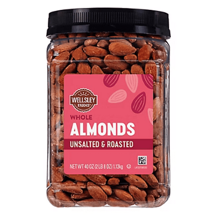 Wellsley Farms Oil Roasted and Unsalted Almonds  40 oz.