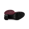 thumbnail image 5 of BLISSFUL STEP Women's Mid-calf Round Toe Block Heel Boots Burgundy 8.5, 5 of 8