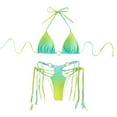 thumbnail image 1 of Ensemble de Bikini Triangle Imprimé pour Femmes, Maillot de Bain Trois Pièces avec Paréo, 1 of 4