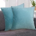thumbnail image 3 of 2 Pieces Velvet Solid Throw Case Decorative Cushion Decor for Living Room Couch 18 x 18 inch , Blue, 3 of 8