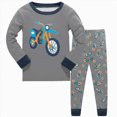 thumbnail image 2 of NOLDARES Toddler Baby Boy Outfits Set 2pcs Cotton Long Sleeve Print Sweatshirt + Elastic Waist Pants Fall Winter Clothes Clothing(Grey,4-5 Y), 2 of 4
