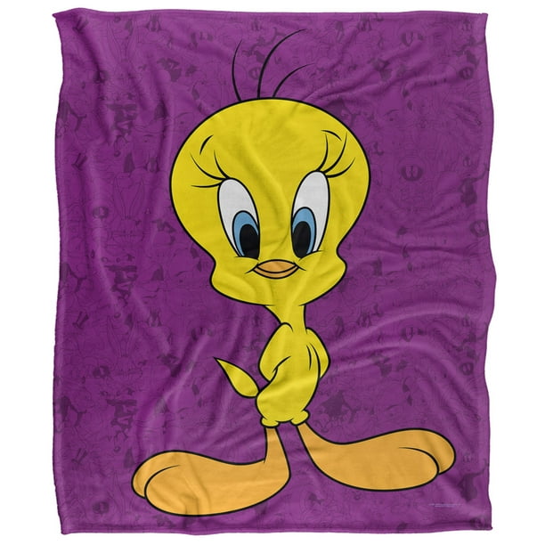 Looney Tunes Blanket, 50'x60', Tweety Bird Character Silky Touch Super Soft Throw