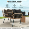 thumbnail image 6 of Costway Patio Wicker Loveseat Furniture with Seat Back Cushions, Heavy-Duty Metal Legs Black, 6 of 9