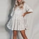 thumbnail image 4 of ALSLIAO Vestido de lentejuelas para mujer, manga corta, brillante, túnica, vestido de fiesta, ropa de club, plateado, XL, 4 of 8