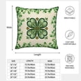 thumbnail image 3 of St. Patrick's Day Faux Linen Pillow Covers 2 Pack, Festive Shamrock Cushion Cases with Invisible Zipper for Sofa and Patio Bench 16"x16", 3 of 6