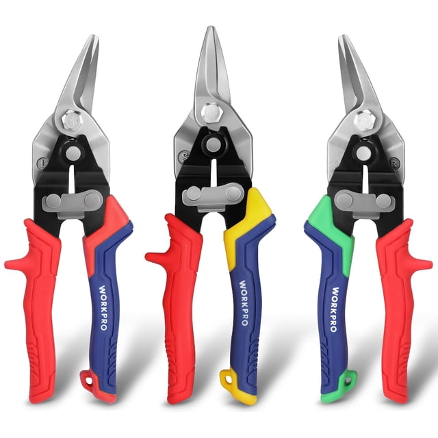 Juego de tijeras de hojalata para aviones WORKPRO, 3 piezas, 20 cm