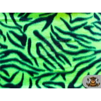 Fleece Printed Winter Fabric Neon Zebra Green / 58" Wide/ Sold by the yard S-582