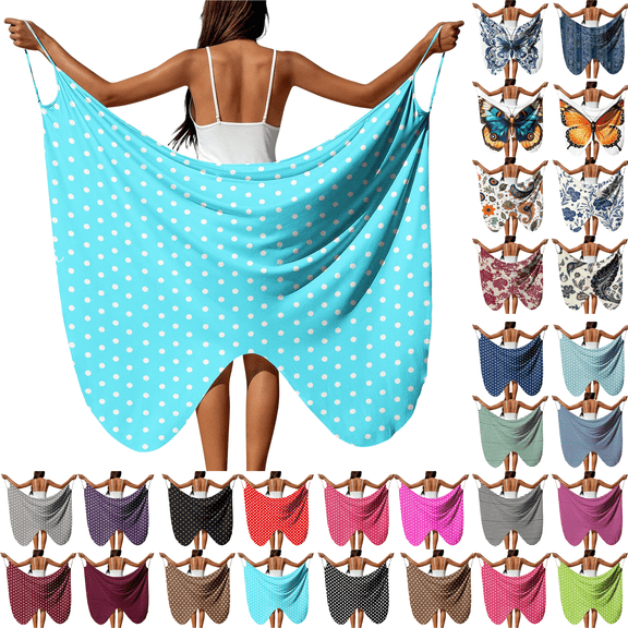 Butterfly Swimsuit Coverups for Women Trendy Adjustable Straps Backless Sarong Lightweight Printed Beach Cover up Wrap Dress,Sizes S-5XL