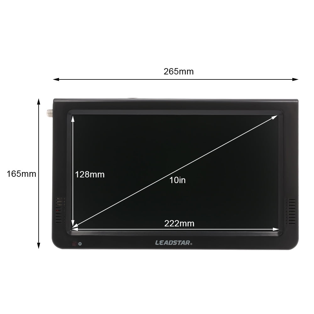 LEADSTAR 10-Inch Portable Digital ATSC LED TV - HD Screen Freeview Video Player for Car, Caravan, Camping, Kitchen - Supports USB and SD Card