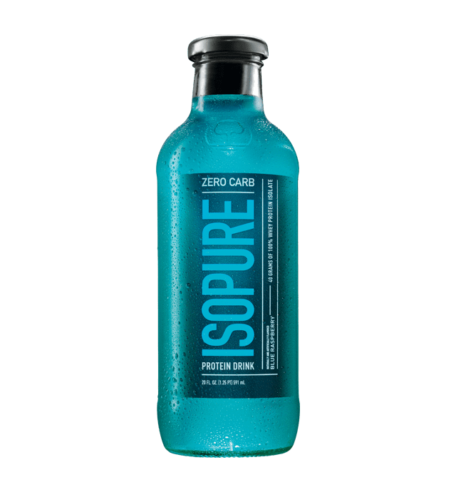 Isopure, Zero Carb Protein Drink, 100 Whey Protein Isolate, 40 g Protein, Blue Raspberry, 20 oz