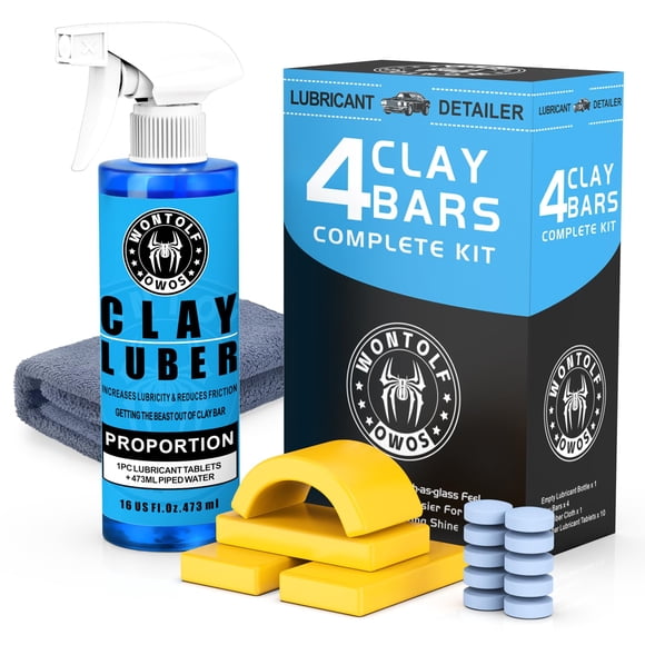 Kit de barras de arcilla para coche, lubricante sintético Wontolf, 4 barras de arcilla