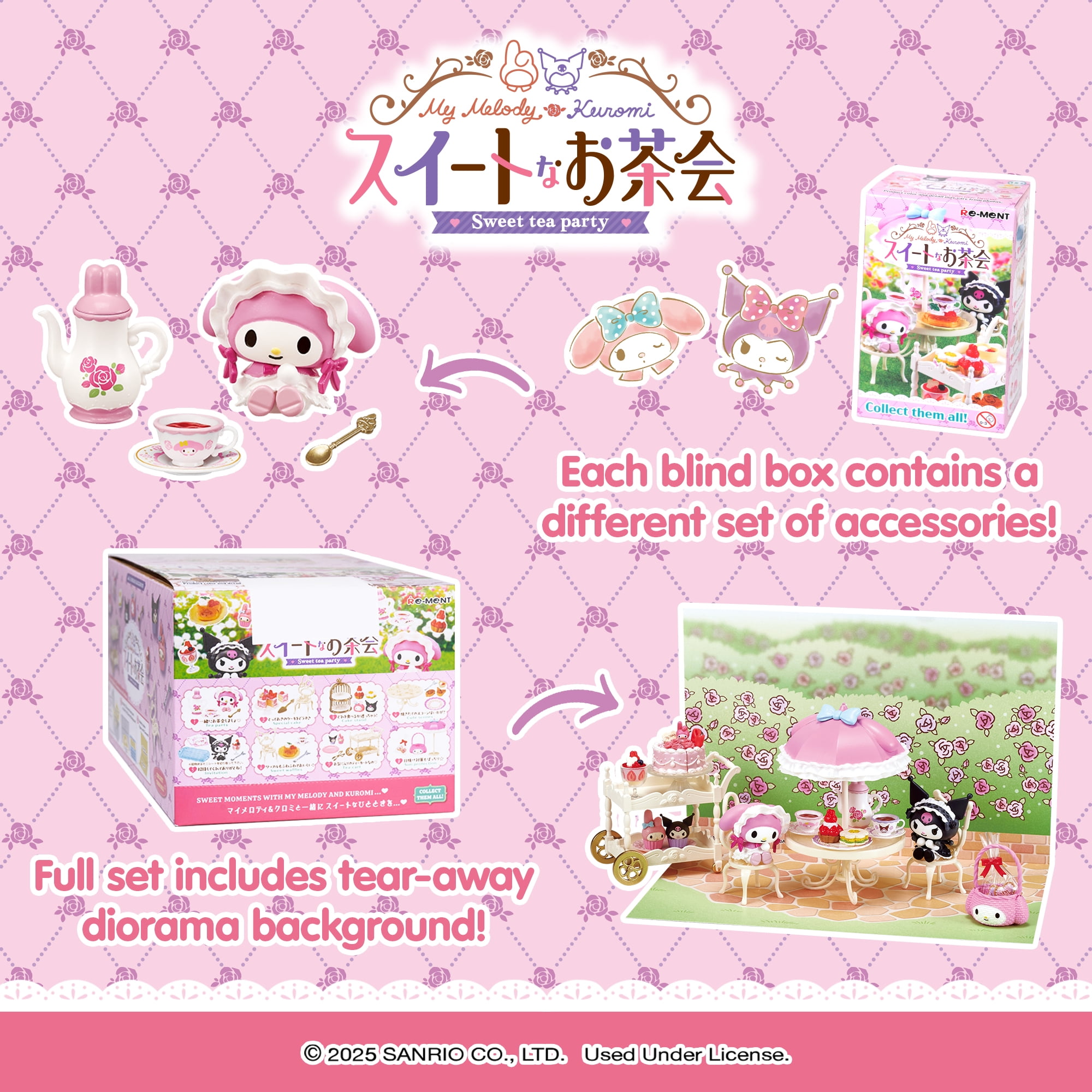 Hamee Sanrio Mini Figure Set, My Melody & Kuromi Blind Box Diorama