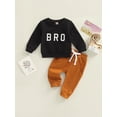 thumbnail image 2 of Sedceaty Toddler Baby Boys Fall Outfit Letter Print Long Sleeve Sweatshirt Tops and Casual Stretch Pants Set, 2 of 9