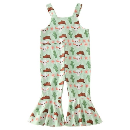 

ZRBYWB Summer Toddler Girls Romper Sleeveless Cartoon Cactus Print Jumpsuit Outwear For Kids Clothes Cute Summer Clothes