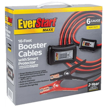 EverStart ,16 Foot 6 Gauge Smart Booster Cable, 190 Amps