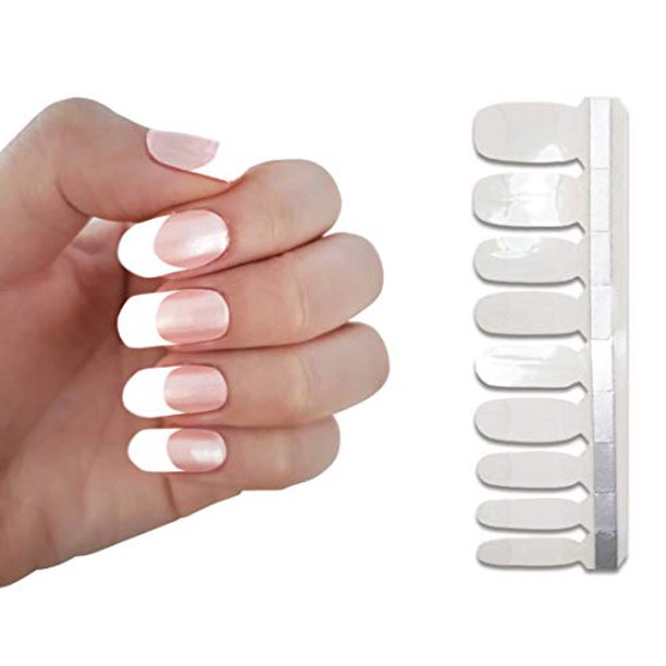 Classic White French Tip W Clear Top Coat Nail Polish Strips This Season S Colors Salon Quality Manicures Nail Strips W Prep Pad Only Short Or Long Length Nails Walmart Com Walmart Com