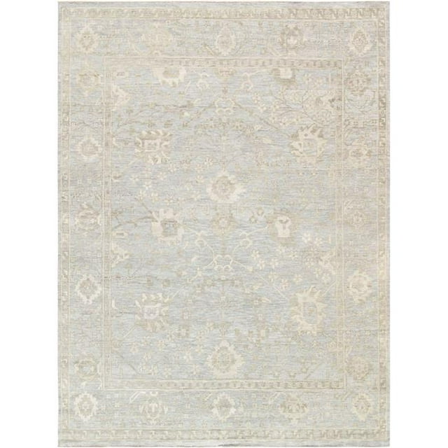 Pasargad Home PAJ-214F 12x12 12 x 12 ft. Oushak Floral Wool Area Rug, Blue - Rectangle