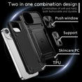 thumbnail image 5 of TECH CIRCLE Case for iPhone 13 Back Cover with Magnetic Kickstand + Metal Ring Holder + Camera Cover, Shockproof Hybrid PC+TPU Covers [360° Rotating Bracket] [Corner Protection] - Black, 5 of 8